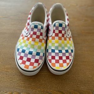 Vans rainbow checkered shoes
